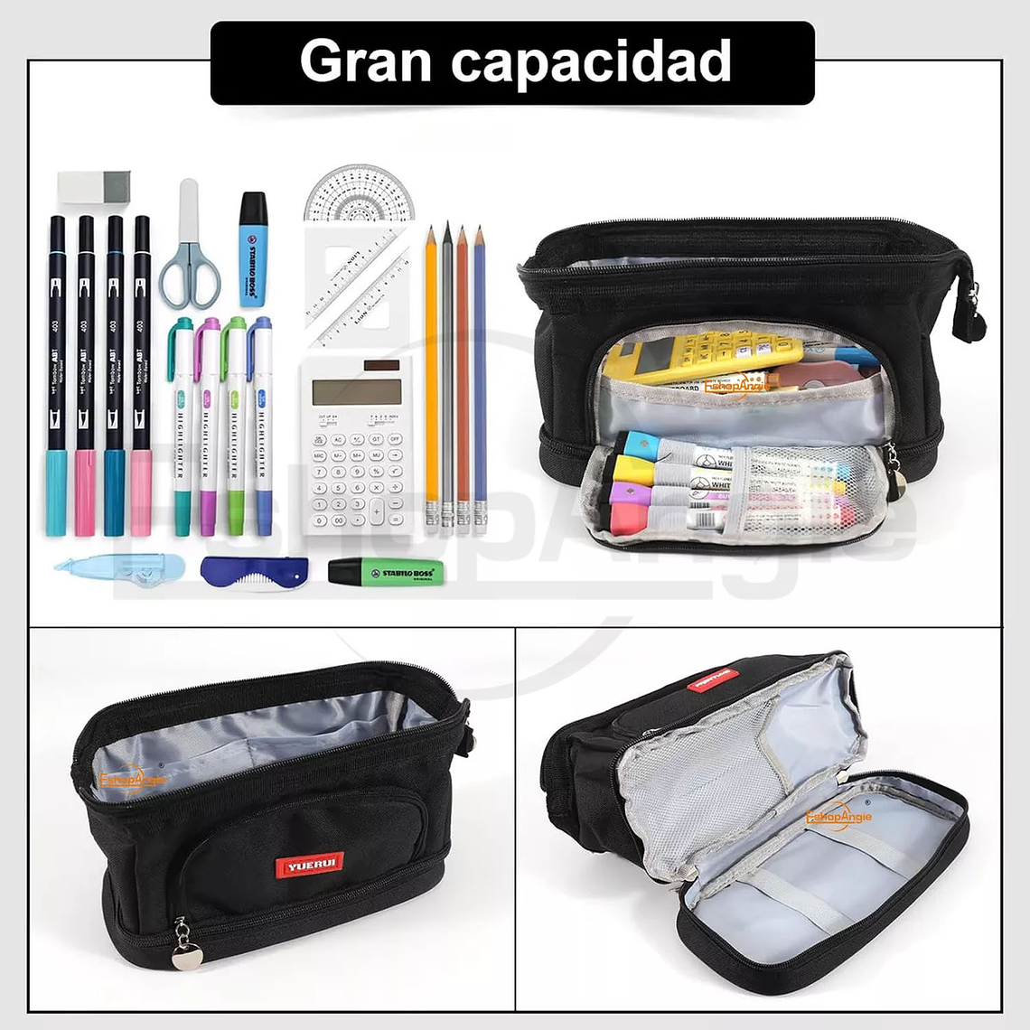 Estuche Para Lápices Gran Capacidad Doble Capa Organizador 5
