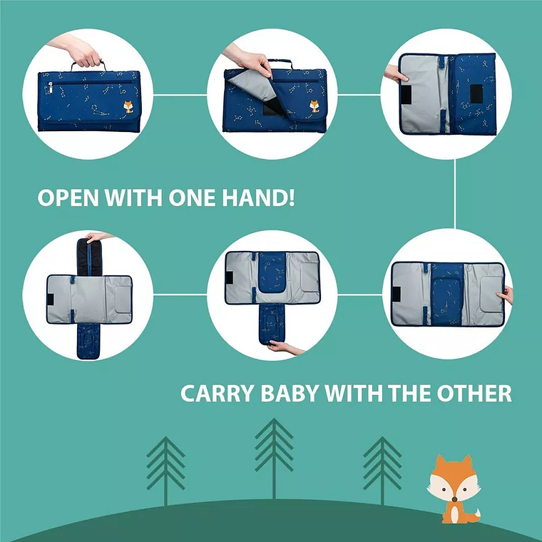 Mudador Cambiador Plegable Y Portátil Para Cambiar Pañales 4