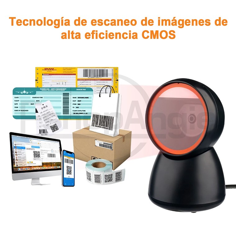 Scanner Lector Código De Barras 1d 2d Escritorio Usb Laser 3