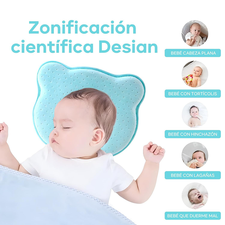 Almohada Para Bebé Cojín Anti-plagiocefalia Cabeza Plana 4
