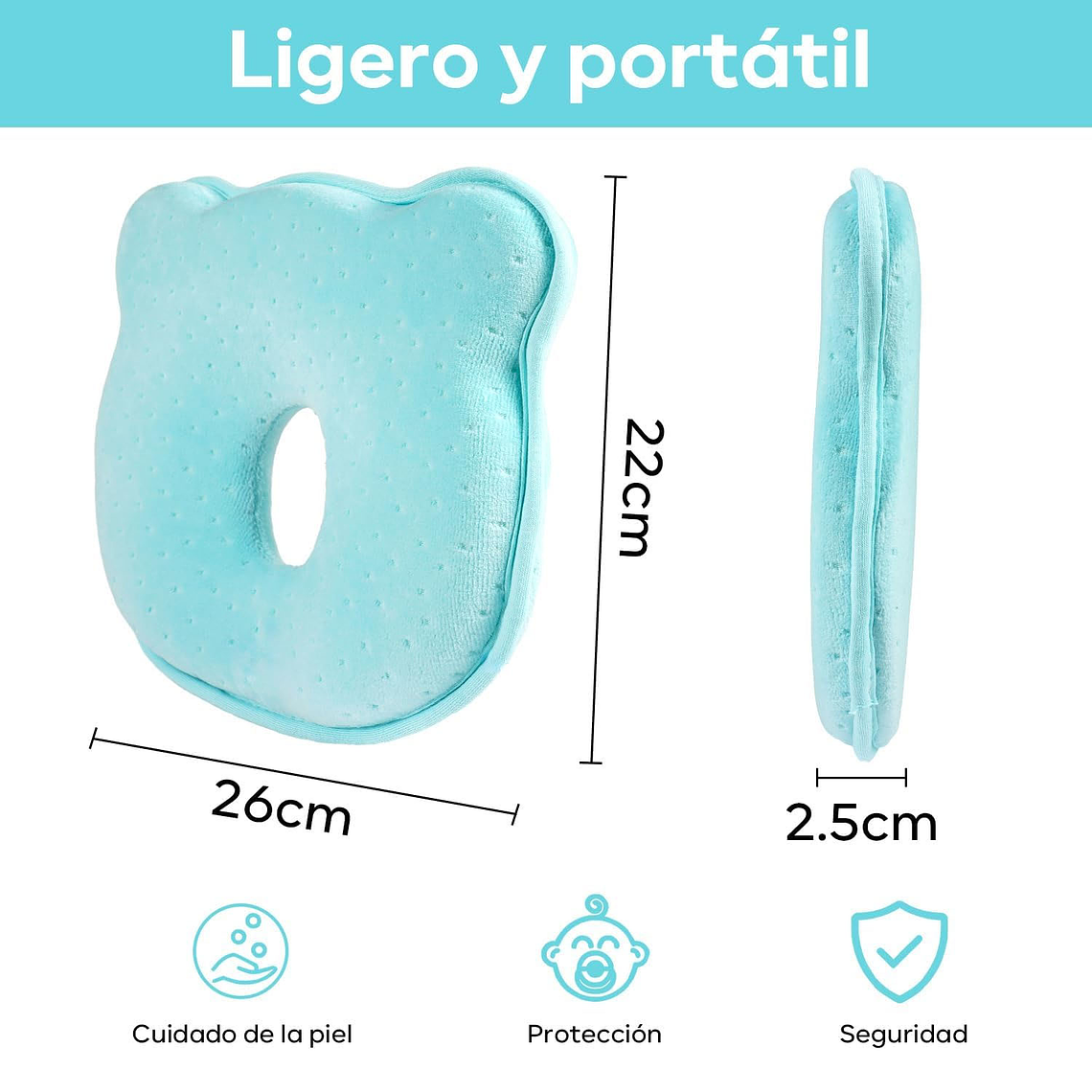Almohada Para Bebé Cojín Anti-plagiocefalia Cabeza Plana 6