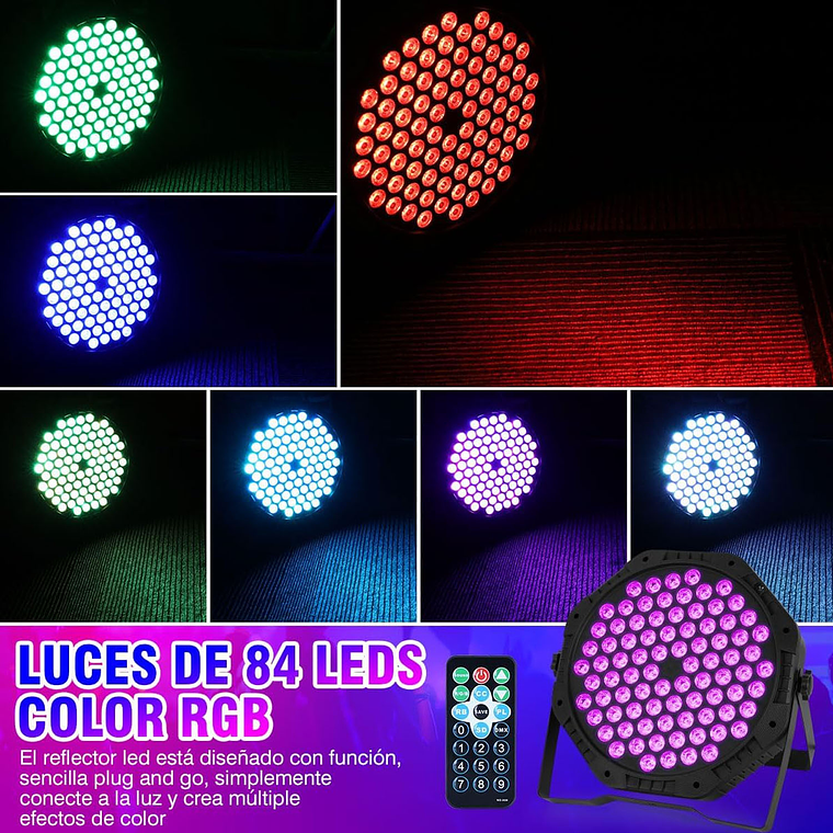 Foco Par Led Slim 84x3w Rgb 3 En 1 Luces De Fiesta 3