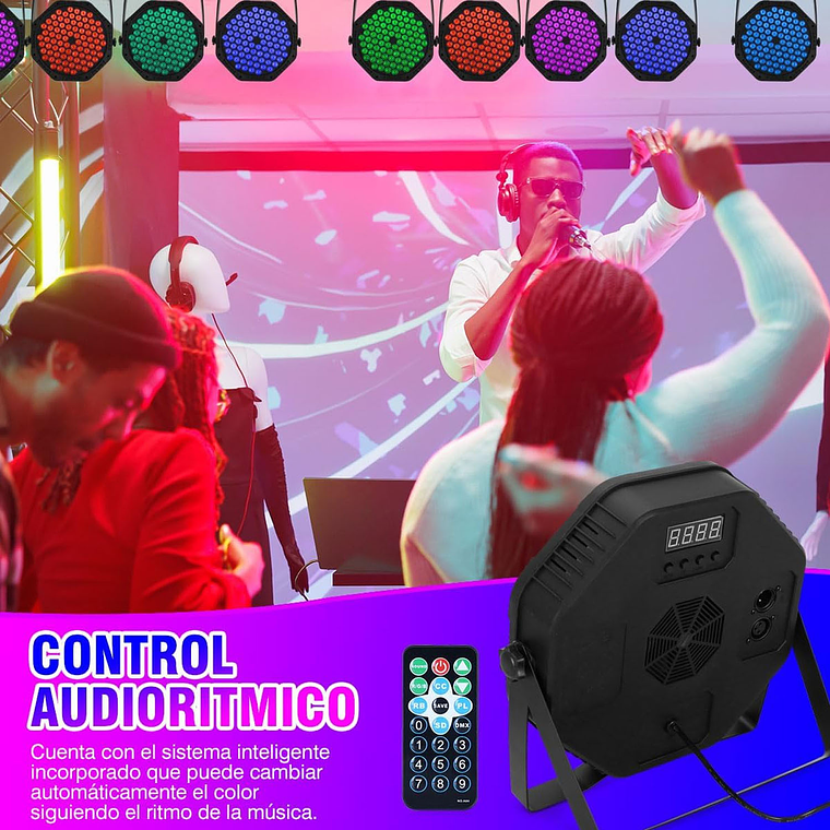 Foco Par Led Slim 84x3w Rgb 3 En 1 Luces De Fiesta 4