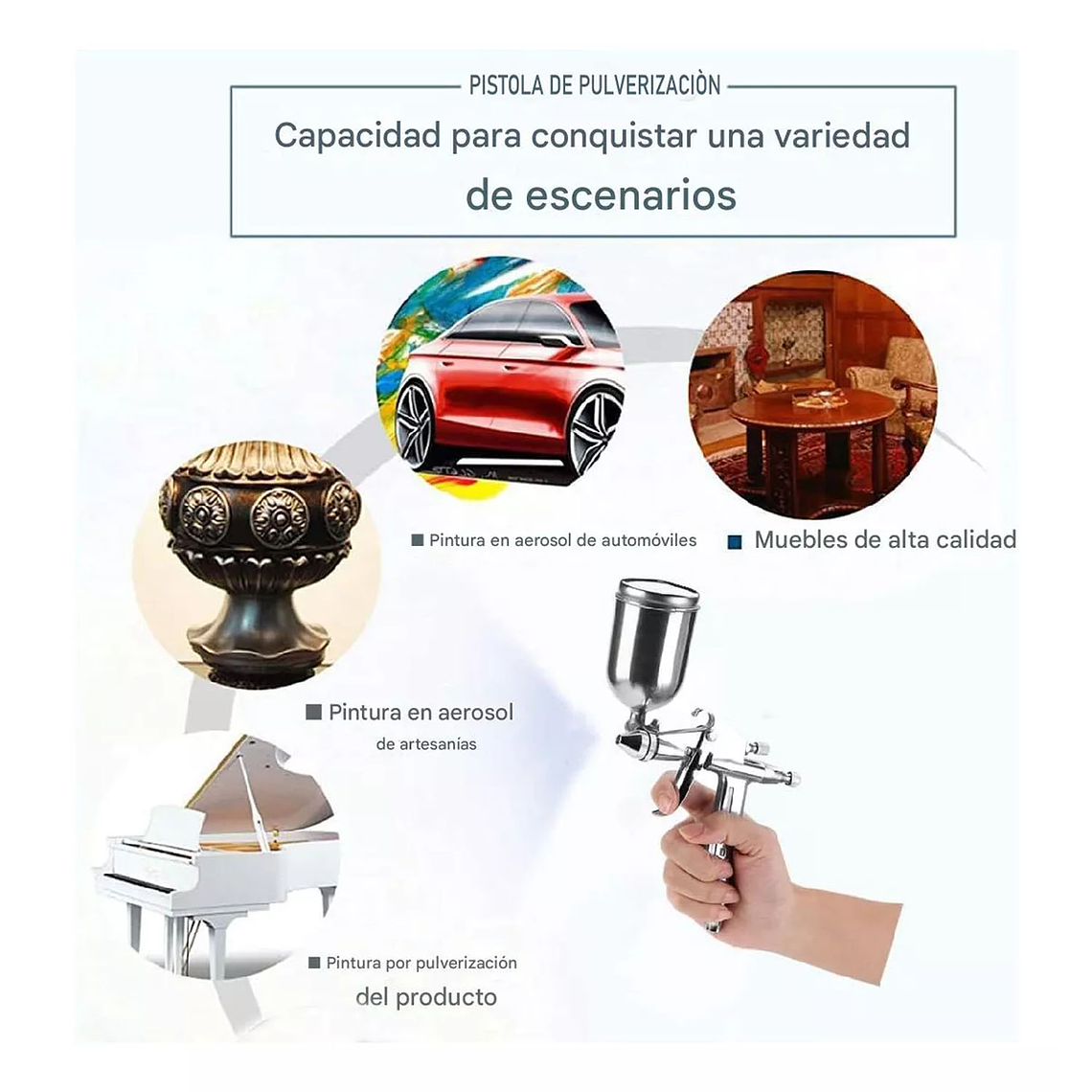 Pistola Para Pintar K-3 Pulverizador Aerógrafo Con Copa 4