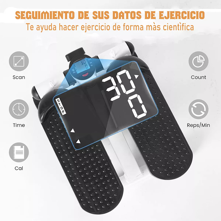Mini Maquina Escaladora Ejercicios Stepper Bandas Elásticas 4