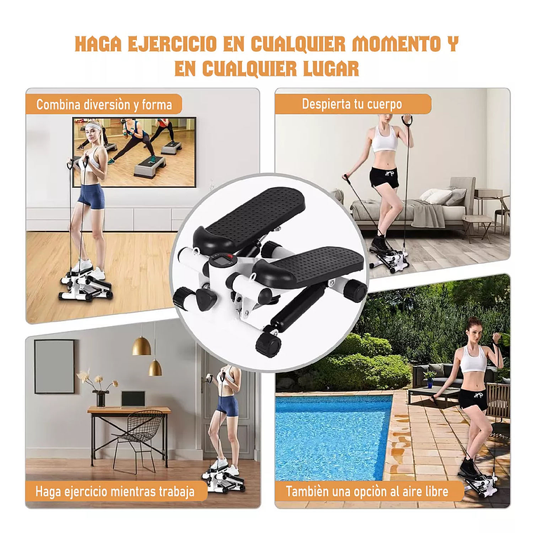 Mini Maquina Escaladora Ejercicios Stepper Bandas Elásticas 5