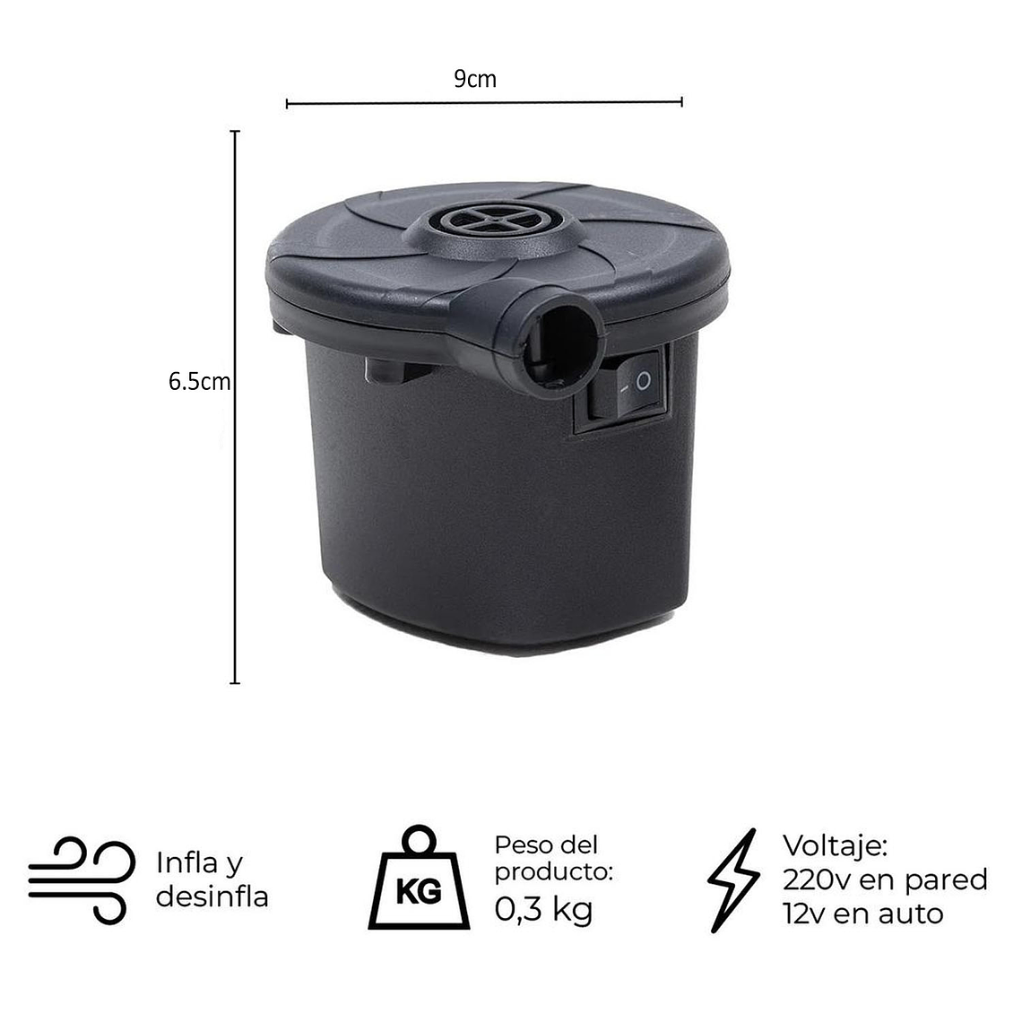 Inflador Eléctrico Multifuncional Para 220v/12v 4