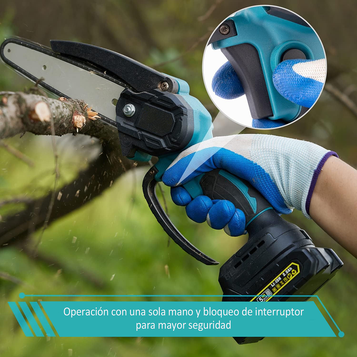 Motosierra Electrica Inalámbrica 2 Baterias Y Accesorios 3