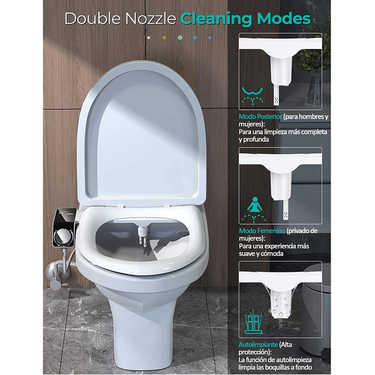 Bidet Wc Inodoro Ajustable Universal Fácil Instalación 3