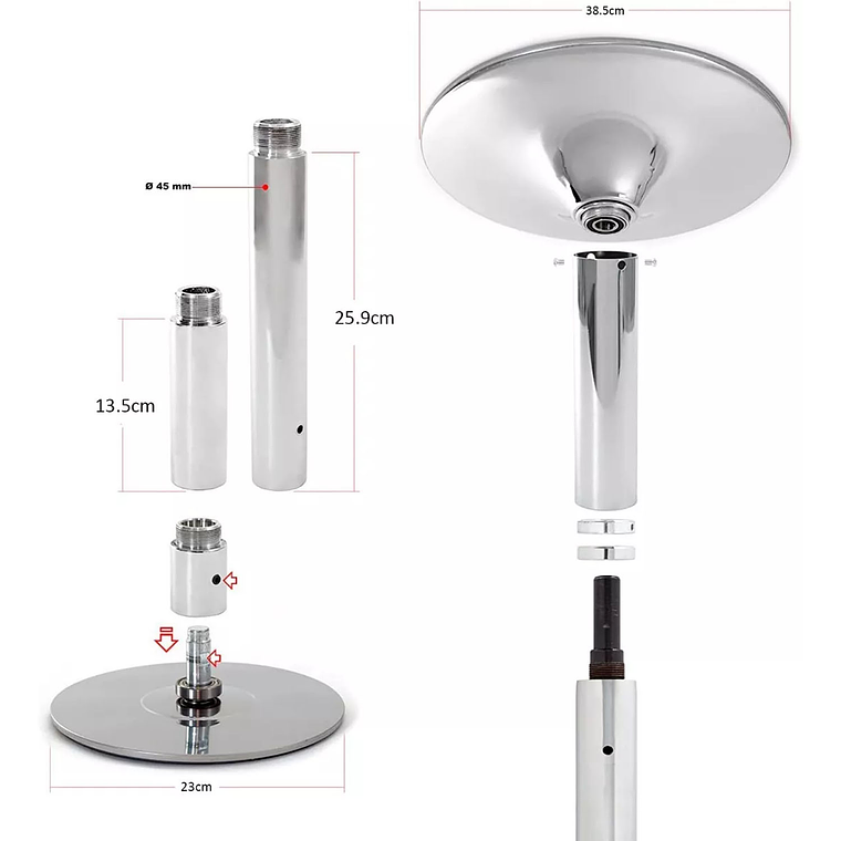 Barra Profesional Pole Dance Fitness Portatil Fijo-giratorio 7