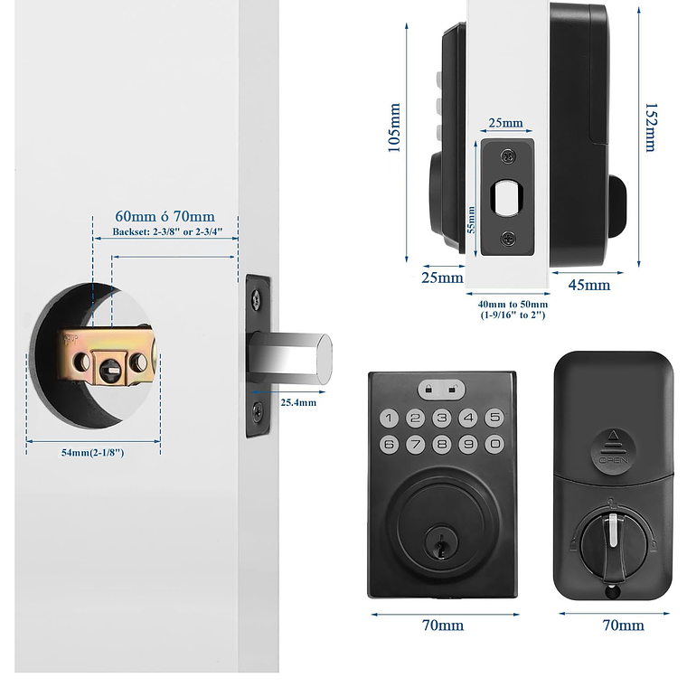Cerradura Inteligente Para Puerta De Entrada Con Teclado 5