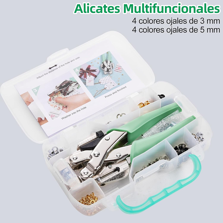 Kit Remachadora Perforadora Ojetillos Más 160 Ojetillos 3