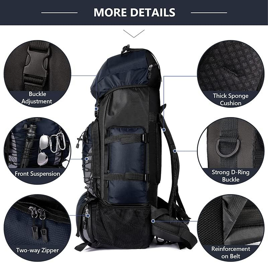 Mochila Impermeable De 90 Litros Camping Trekking 5