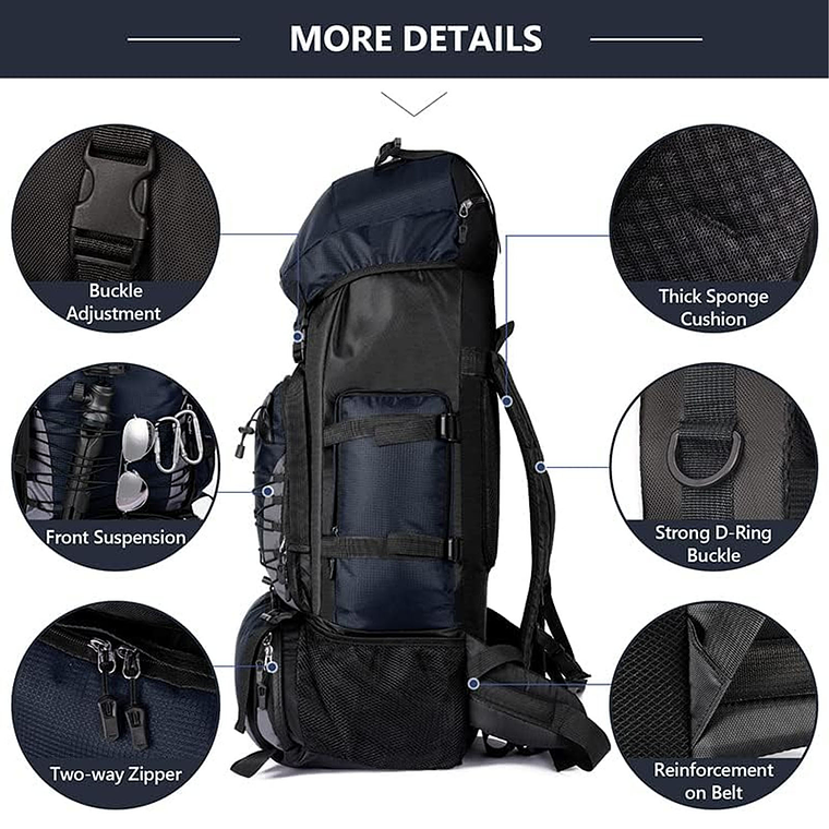 Mochila Impermeable De 90 Litros Camping Trekking 5