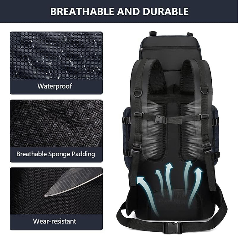 Mochila Impermeable De 90 Litros Camping Trekking 6