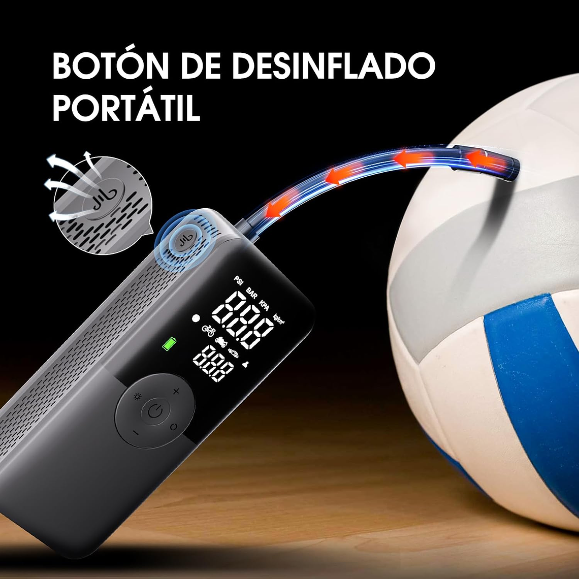 Compresor Aire 150psi Auto Moto Bicicleta Power Bank 2600mah 4