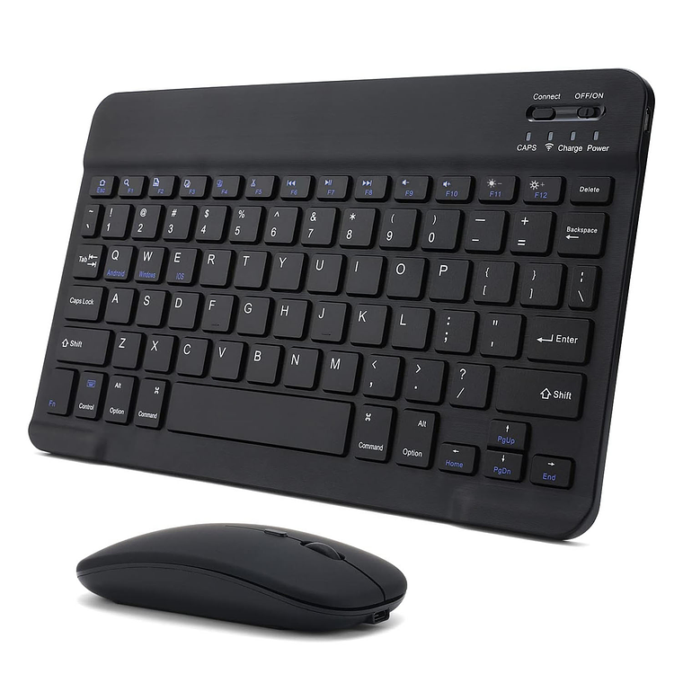 Kit Teclado + mouse Inalambrico Bluetooth Para Pc Android IOS 2