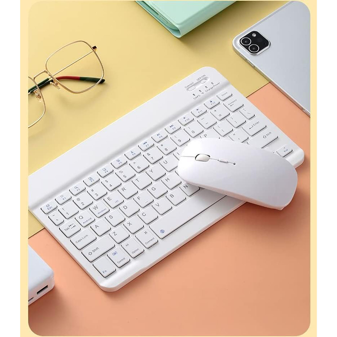 Kit Teclado + mouse Inalambrico Bluetooth Para Pc Android IOS 4