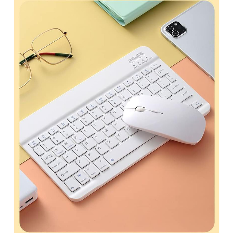 Kit Teclado + mouse Inalambrico Bluetooth Para Pc Android IOS 4