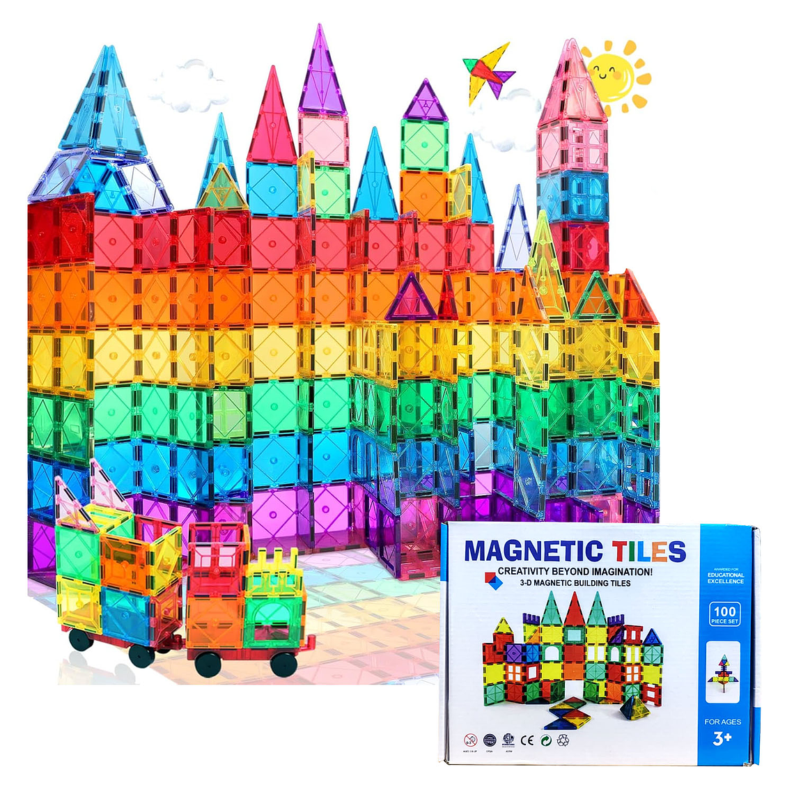 Juego De Bloques De Construcción Magnéticos 3d 100 Piezas 1