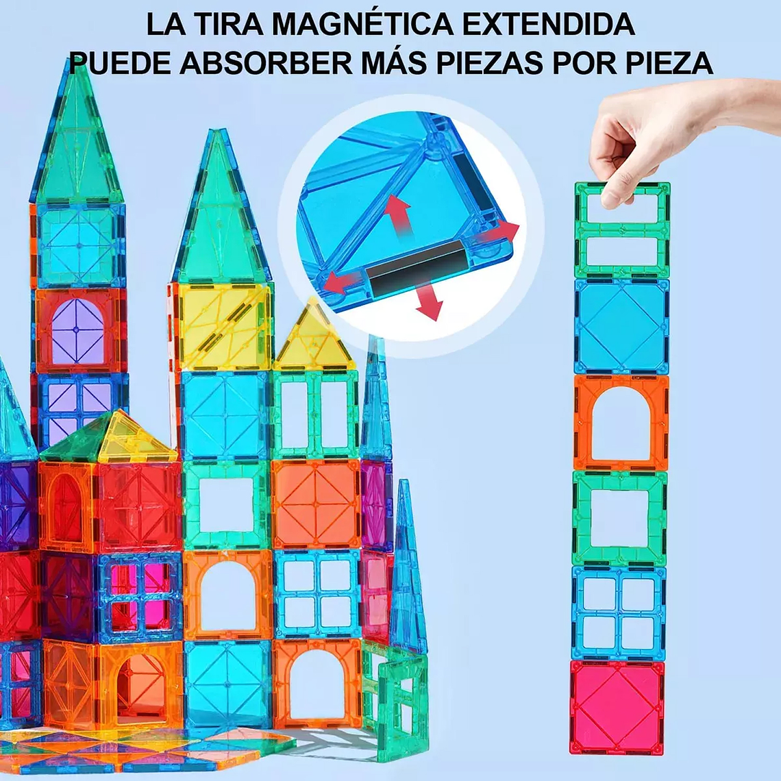 Juego De Bloques De Construcción Magnéticos 3d 100 Piezas 5