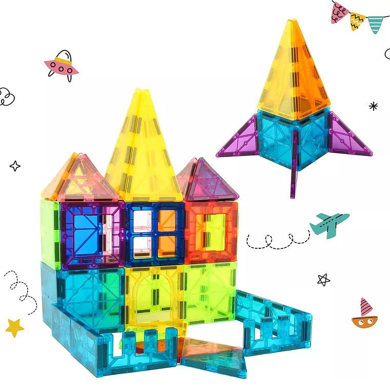 Juego De Bloques De Construcción Magnéticos 3d 60 Piezas 4