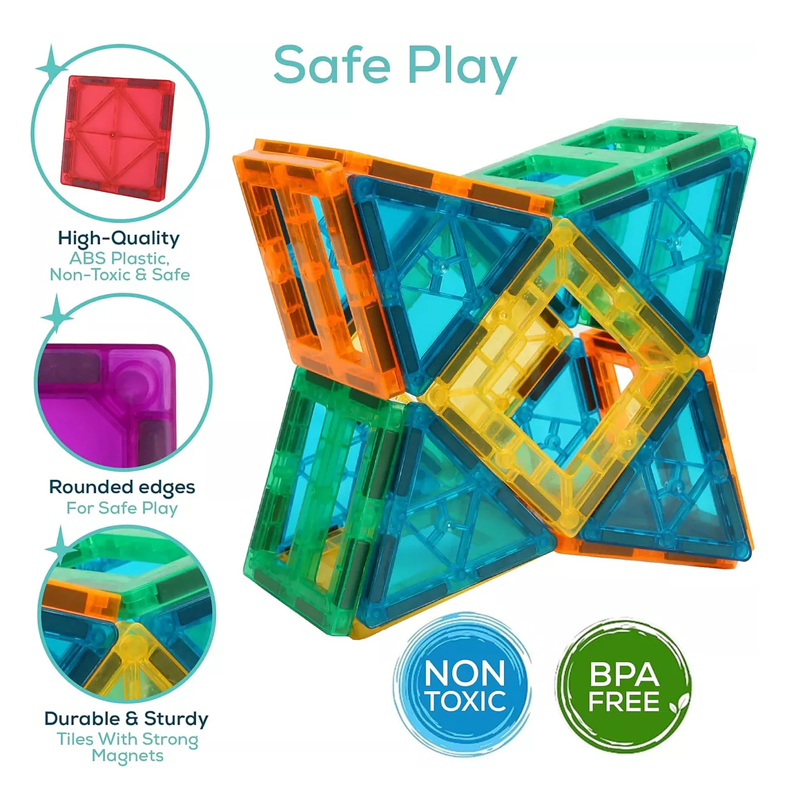 Juego De Bloques De Construcción Magnéticos 3d 60 Piezas 5