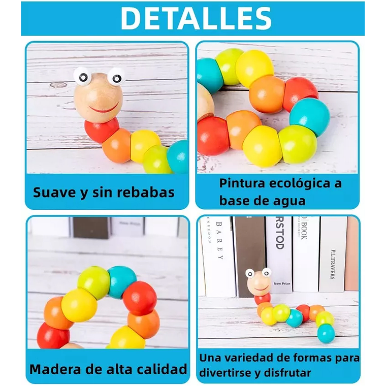Pack 10 Juguetes Didácticos De Madera Para Niños Montessori 4