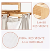 Cesta Canasto De Ropa Sucia Con Soporte De Bambu