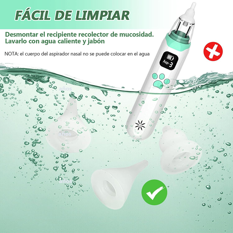 Aspirador Nasal Para Bebe Saca Mocos Electrico Limpiador 3