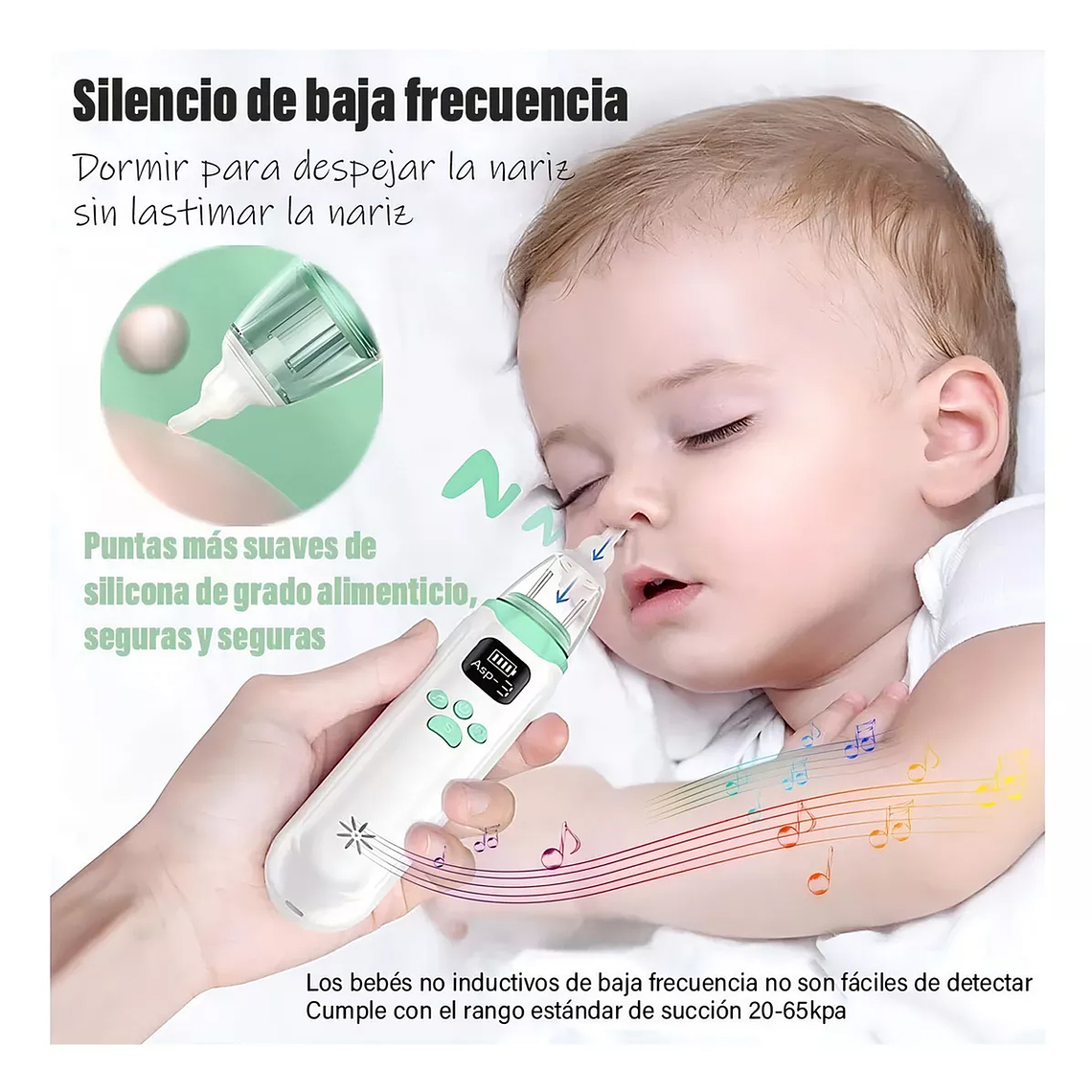 Aspirador Nasal Para Bebe Saca Mocos Electrico Limpiador 4