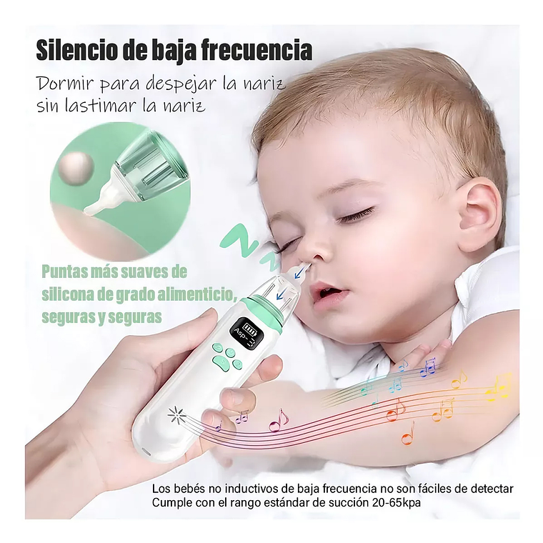 Aspirador Nasal Para Bebe Saca Mocos Electrico Limpiador 4