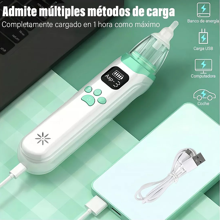 Aspirador Nasal Para Bebe Saca Mocos Electrico Limpiador 5
