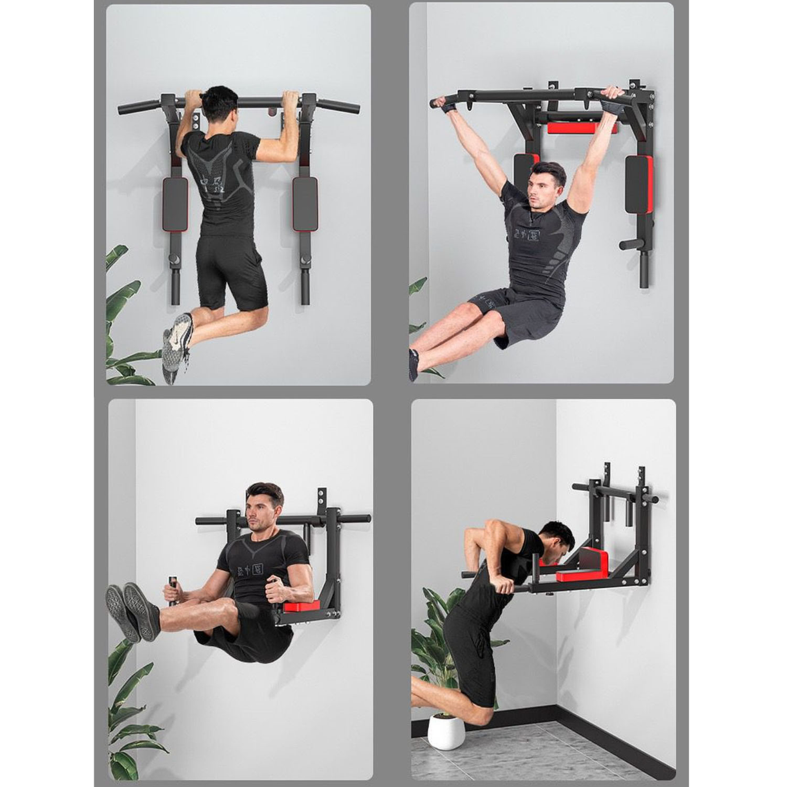 Barra Dominadas Ejercicios Multifuncional Pared Gym 8 En 1 2