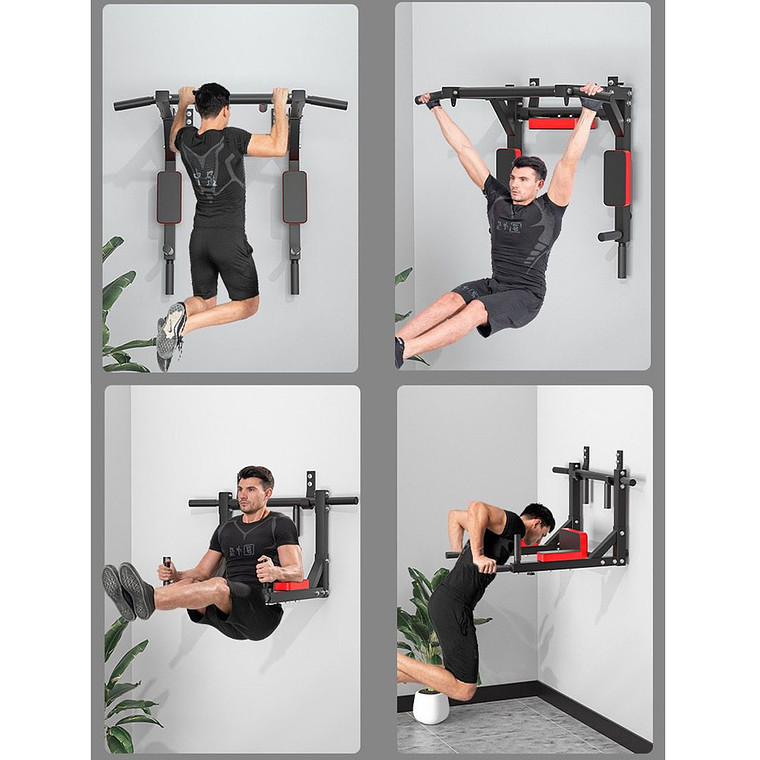 Barra Dominadas Ejercicios Multifuncional Pared Gym 8 En 1 2