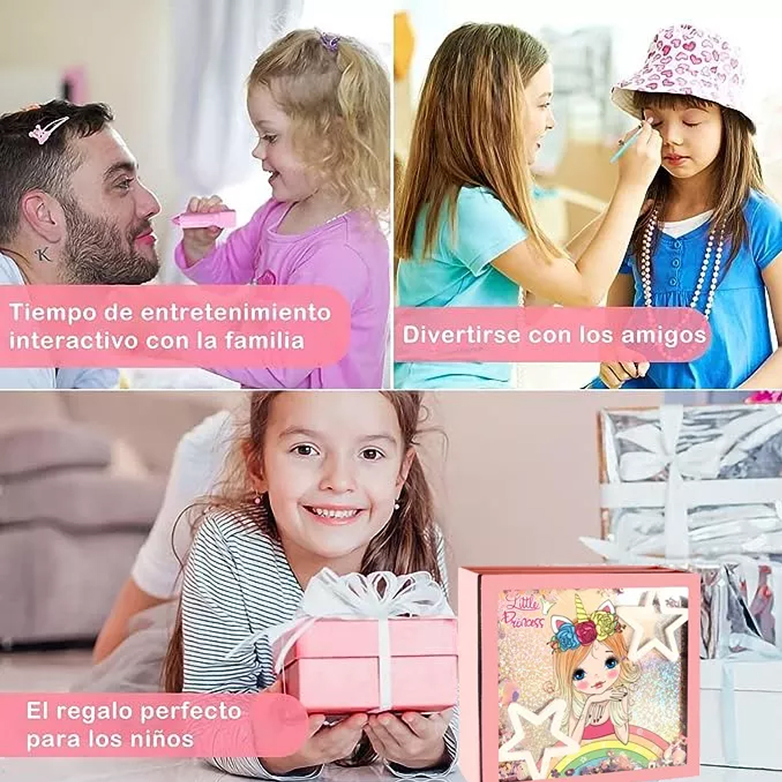 Kit De Juguetes Maquillaje Para Niñas Cosmetico Manicura 4