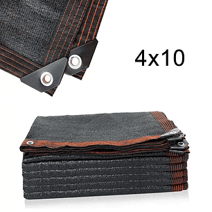 Lona Carpa Malla Sombra Negra 4x10 Metros