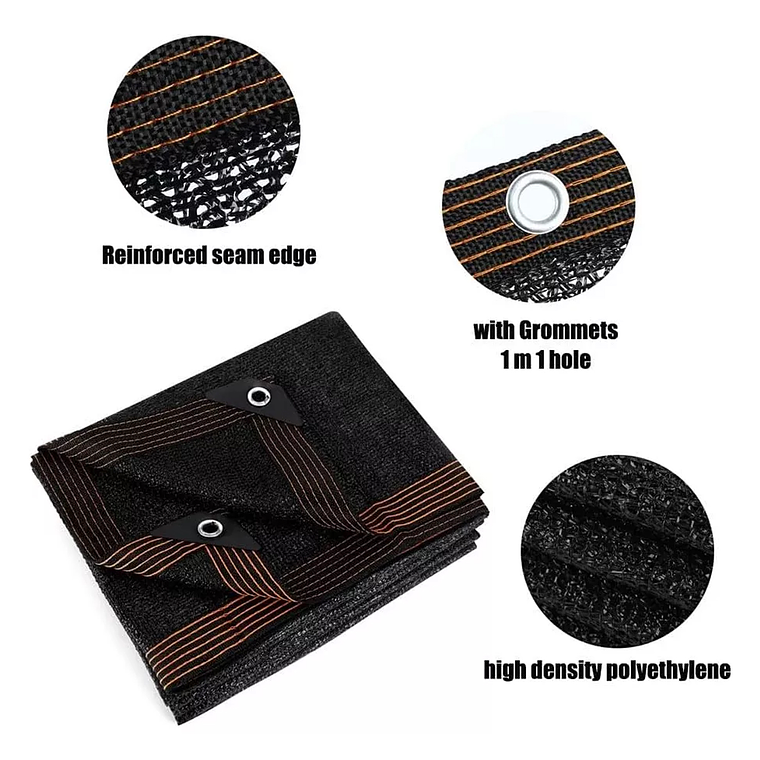 Lona Carpa Malla Sombra Negra 4x10 Metros 2