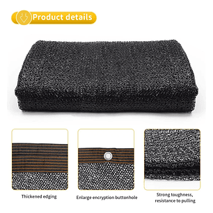 Lona Carpa De Malla Sombra Negra 3x3 Metros