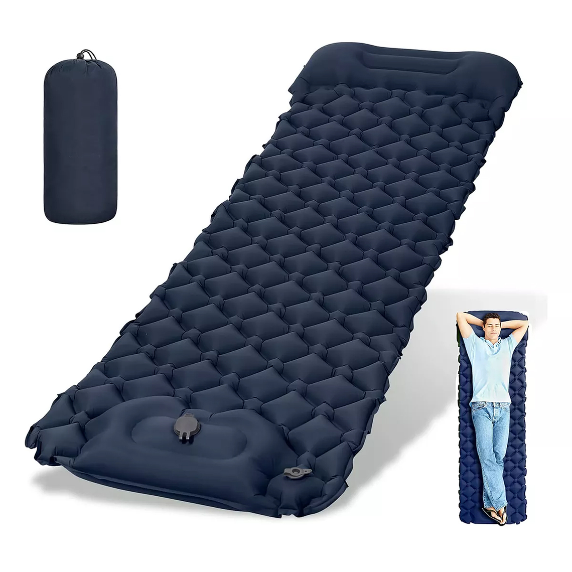 Colchón Inflable Plegable Portátil Para Acampar Colchoneta 1