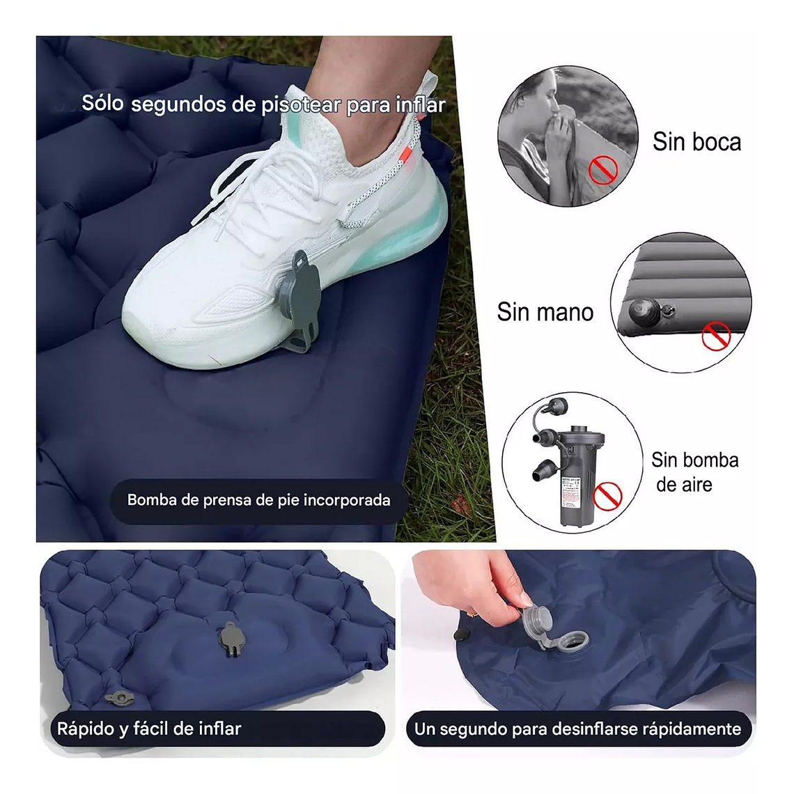 Colchón Inflable Plegable Portátil Para Acampar Colchoneta 2