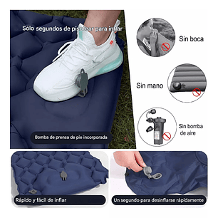 Colchón Inflable Plegable Portátil Para Acampar Colchoneta