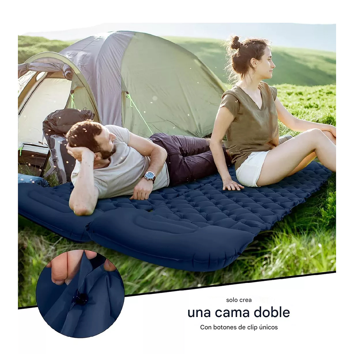 Colchón Inflable Plegable Portátil Para Acampar Colchoneta 6