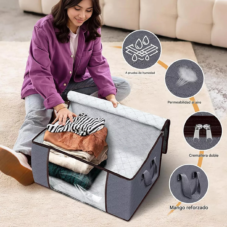 Pack 3 Bolsas Organizador Almacenamiento De Ropa / Mantas 2