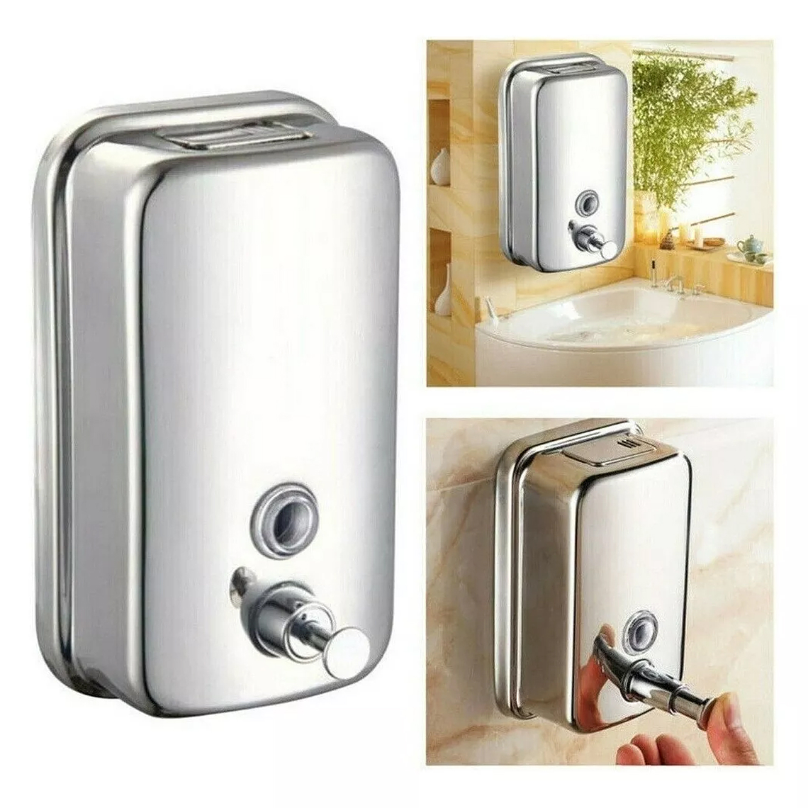 Dispensador Metalico Jabon Liquido Desinfectante Gel 1000ml 2