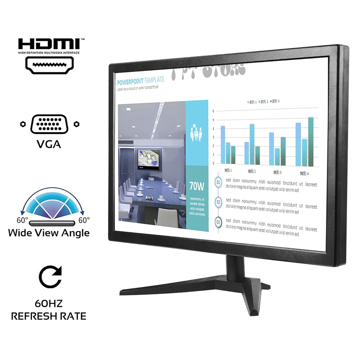 Monitor De Pc Para Oficina 20'' Hd Display 1600*900 Hdmi Vga 2