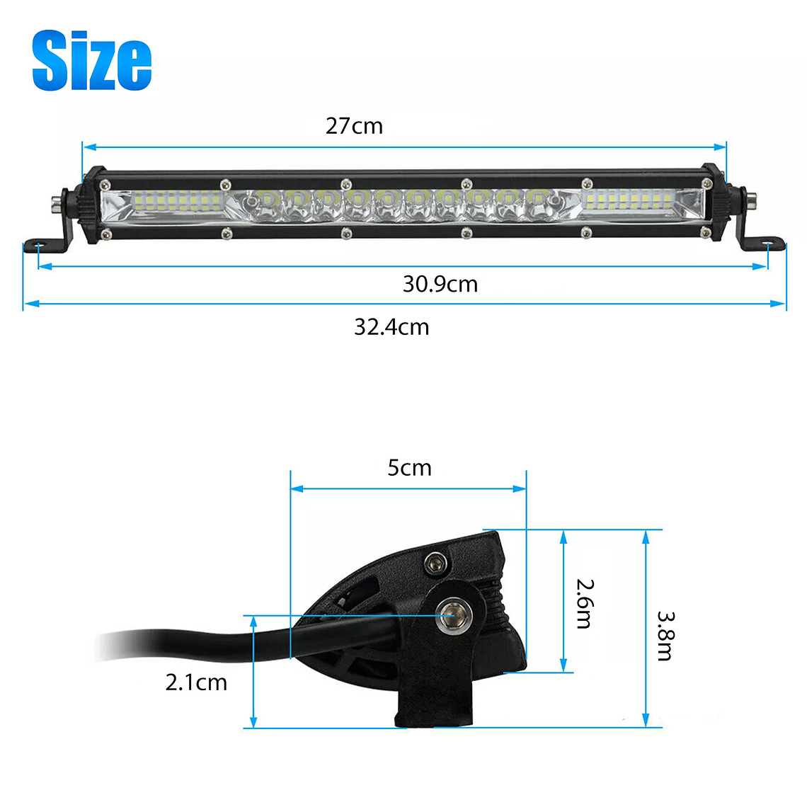 Barra Neblinero Led 11 Pulgadas Ultrafina 78w Ip67 7