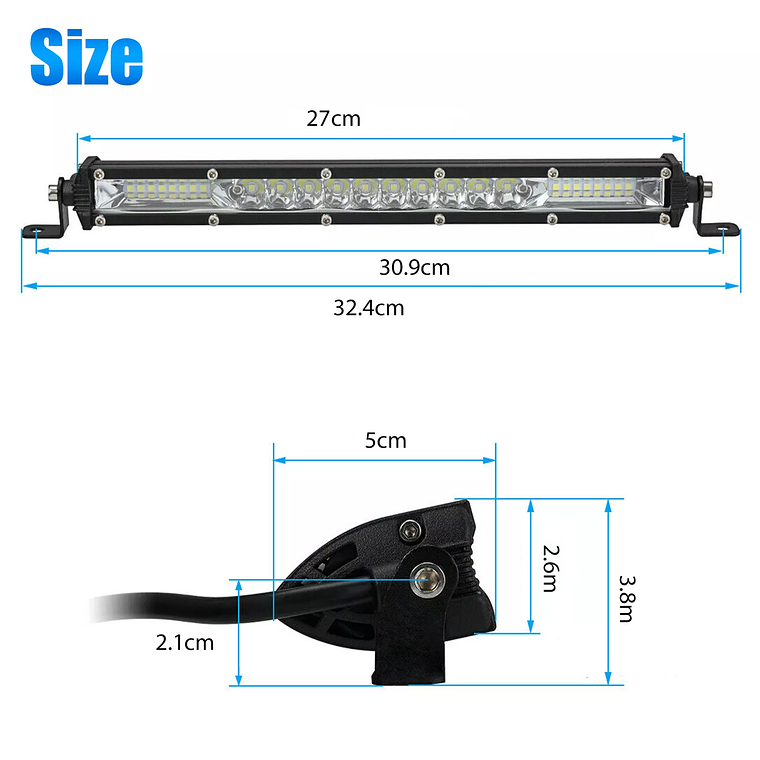 Barra Neblinero Led 11 Pulgadas Ultrafina 78w Ip67 7