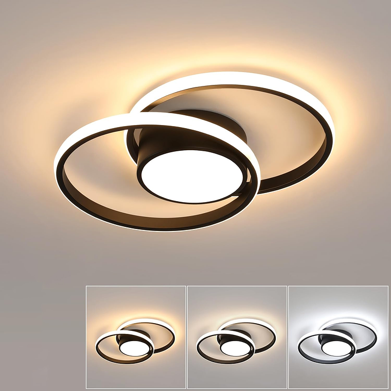 Lámpara De Techo Moderna Led Lámpara Regulable 2 Redondos 2