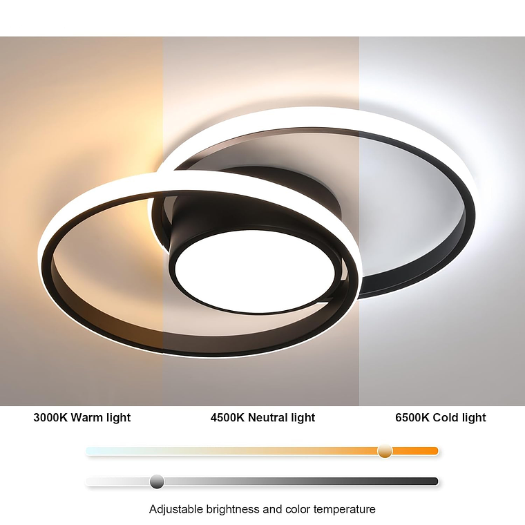 Lámpara De Techo Moderna Led Lámpara Regulable 2 Redondos 3
